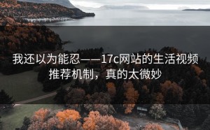 我还以为能忍——17c网站的生活视频推荐机制，真的太微妙