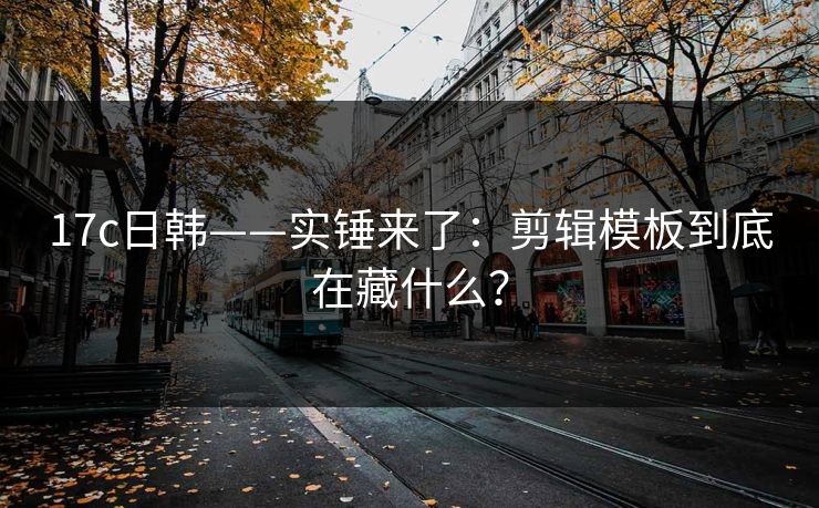 17c日韩——实锤来了：剪辑模板到底在藏什么？
