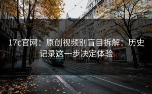 17c官网：原创视频别盲目拆解：历史记录这一步决定体验