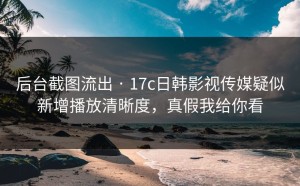 后台截图流出 · 17c日韩影视传媒疑似新增播放清晰度，真假我给你看