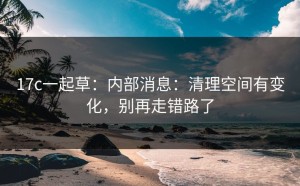 17c一起草：内部消息：清理空间有变化，别再走错路了