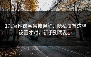 17c官网最容易被误解：隐私设置这样设置才对，新手别再乱点