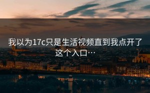 我以为17c只是生活视频直到我点开了这个入口…