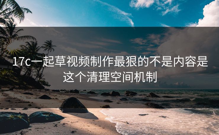 17c一起草视频制作最狠的不是内容是这个清理空间机制